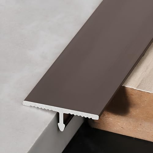 Baguettes De Finition en T en Aluminium, Bande De Transition Sol, pour Seuils De Porte Et Joints De Sol, 3Pièces*100cm(Coffee,0.6cm/0.23in)