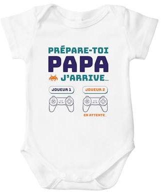 Kiribou Body bébé “Prépare-toi papa, j’arrive” – Annonce grossesse originale pour futur geek !