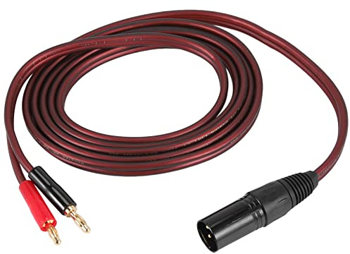 Lobamop Câble audio XLR vers banane 3 broches XLR mâle vers fiche banane 4 mm plaqué or vers XLR3 Pro HiFi