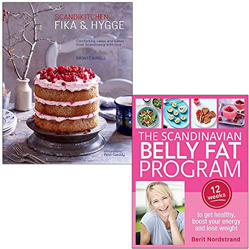ScandiKitchen Fika und Hygge von Bronte Aurell & The Scandinavian Belly Fat Program von Berit Nordstrand 2-Bücher-Sammlungsset