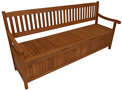 Truhenbank 4-Sitzer 180cm aus Eukalyptusholz geölt mit FSC-Zertifizierung