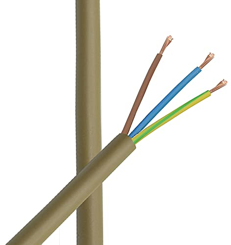 3m Zuleitung Gold H03VV-F 3 x 0,75qmm PVC isolierte Schlauch-Leitung 3G Leuchtenkabel Lampenkabel Kabel Stromkabel