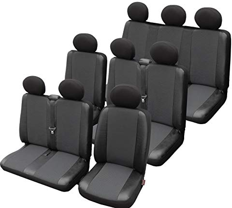ERJOT Maßgefertigte Autositzbezüge kompatibel mit VW T4 Transporter Schonbezüge Bus 9-Sitzer Elegance