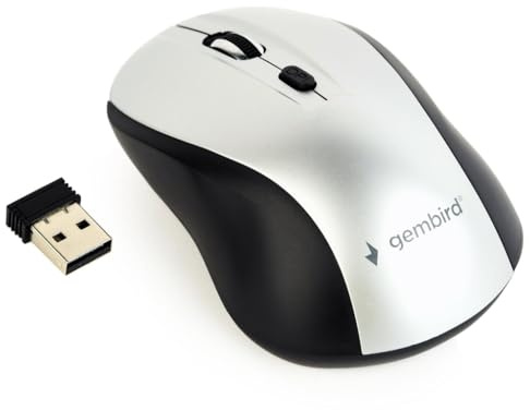 GEMBIRD Maus Opt Wireless 4 Tasten inkl. USB grau/schwarz
