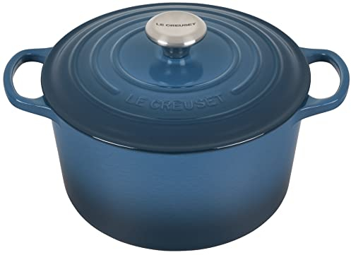 Le Creuset 21195246422430 Signature Plat Rond Hauteur 24 cm Deep Teal Fonte