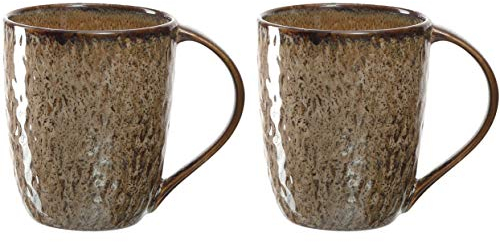 Leonardo 026984 Matera Lot de 2 tasses à café en céramique passant au lave-vaisselle et au micro-ondes Beige 430 ml