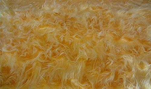 FABRICS-CITY FLOKATI TEDDYFELL STOFF KARNEVAL BEKLEIDUNG BASTEL REQUISITEN FOTOSHOOTING DEKO (Gelb, 50X150cm)