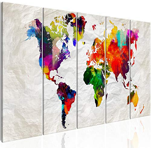 murando - Cuadro de cristal acrílico Mapamundi 200x80 cm Impresión