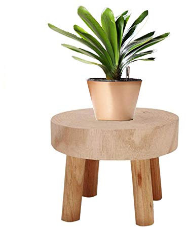 Supporto per piante e fiori, sgabello in legno, espositore per piante da giardino, supporto moderno per interni, esterni, casa, patio, decorazione (S)