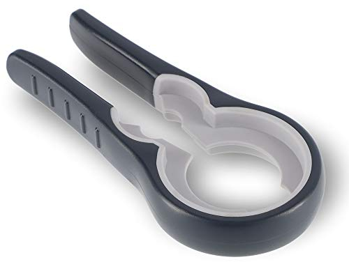 Ouvre-bouteille en plastique KADAX, ouvre-verre, ouvre-pot, ouvre-couvercle, ouvre-boîte, ouvre-verre multifonctionnel, facile à utiliser pour les enfants (gris)