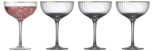 Lyngby Glas Palermo Gold Cocktailglas, Trinkglas, 31.5 cl, 4 Stck.