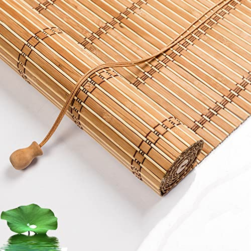 Natür Bambus Rollo Fensterläden,Sonnenschutz UV-Schutz Raffrollo,Outdoor Pavillon Veranda Garten Markisen zum Aufrollen,Atmungsaktiv/Gratfrei,Retro-Dekovorhänge Wohnaccessoire (W85xH200cm/33x79in)