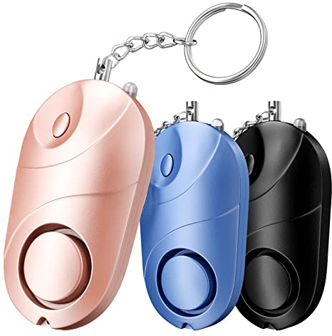 Qoosea 3 Pack Personal Alarm Keychain Siren 140 dB with LED Light, Emergency Self Defense Safety Alarm for Kids/Women/Elderly/Student