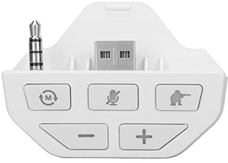 Xbox One Sound Enhancer, Adaptador de Auriculares Estéreo con Enchufe de 3,5 Mm para Xbox One Controller con 4 Modos de Sonido EQ, Modo de Detección Blanco