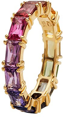 Damen Verlobungsring Promise Verlobung Fingering mit Colorful Zirkonia,Mädchen Mode Schmuck Engagement Ring Verlobung Ehering Unisex Fingerringe Modeschmuck Strassenmode (Gold, 59.5(18.9))