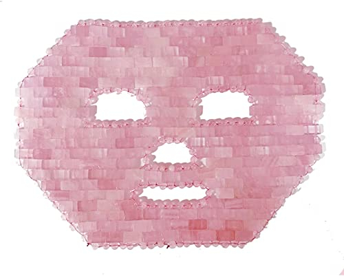 BiiKoon Rosenquarz-Maske Amethyst Gesichtsmaske mit Jade Blume Roller Gua Sha-Set für Spa-hautpflege-Werkzeug Kältetherapie Schönheitswerkzeug Zur Linderung von Gesichts (Color : Pink, Size : 1 PCS)