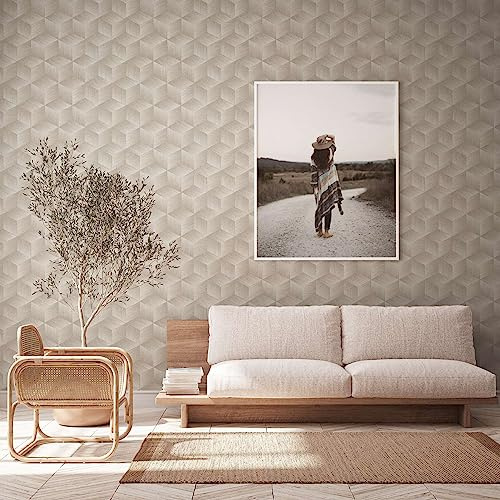 A.S. Création 385061 3D Wallpaper Vintage Beige Grey Non-Woven Wallpaper Pattern Sustainable Living Room 10.05 x 0.53 m Made in Germany