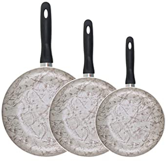PURRL Ensemble de poêles à Frire enduites de Granit 3 pièces casseroles antiadhésives casseroles pour Cuisine Ensemble d'ustensiles de Cuisine casseroles ustensiles Accessoires de Cuisine Little