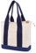 Damen Mittelgroß Handtasche Canvas Satchel Tote Bag Schultertasche Patchwork Design Shopper für Bücher Alltag Arbeit BlauWeiß