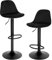 EUGAD Juego de 2X Taburete de Bar Giratorio, con Altura Ajustable Entre 60,5 y 82 cm, Taburete de Cocina, Estructura Metal, con Respaldo y Reposapies, Negro, 1050BY-2