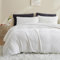 Michorinee Housse de Couette Polaire 220x240 Blanc avec 2 Taie d'oreiller 65x65 cm - Parure de Lit en Flanelle Hiver Super Chaude - Linge de Lit Velours 2 Personnes Fermeture Éclair