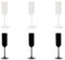 Excelsa Nordic Set mit 6 weißen und schwarzen Flöten, besprühtes Glas, Fassungsvermögen 210 ml.