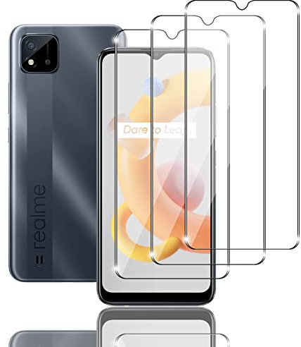 Ljietr 3 Stück Schutzfolie für Realme C11 2021, für Panzer Schutz Glas, Panzerfolie, Schutzglas, HD Displayschutzfolie, 9H Härte für Realme C11 2021