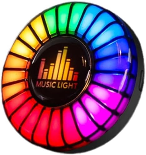 Auto Aromatherapie Sound Pickup Lampe, Auto Atomosphäre Licht Vent Clip mit ätherischem Öl, RGB Sound aktiviert LED Atmosphäre Licht, APP Fernbedienung (Ozeangeschmack)