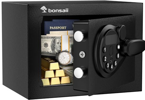 Bonsaii Security Safe Box With Electronic Keypad 0.231 Cu.Ft for Valuables