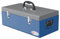 DURHAND Caisse boite à outils en métal transportable avec 3 poignées, 2 loquets, dim. 50L x 26l x 18,5H cm, bleu