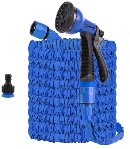 Yiting Gartenschlauch Flexibler 5m 10m 20m 15m 30m 45m 50m 60m, 3-Mal Magischer Flexibel Garten Schlauch Wasserschlauch mit 8 Modi Wassersprühpistole und Adapter 3/4&1/2 Schlauchverbindungs-Fittings