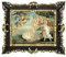 LIGUORO SHOP Bild Die Geburt der Venus di Botticelli, Reproduktion auf Banner, Leinwand mit barocken Rahmen, 45 x 37 cm (Schwarz/Gold)