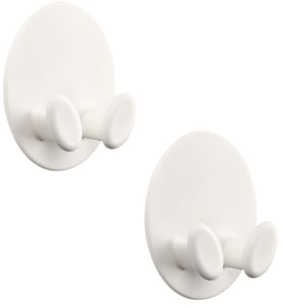 Ruayia Handtuchhalter ohne Bohren 2 Stück, Handtuchhaken Bad Edelstahl, Küche Handtuchhalter Kleiderhaken, Hochwertige Haken selbstklebend, Wandhaken (Weiß)