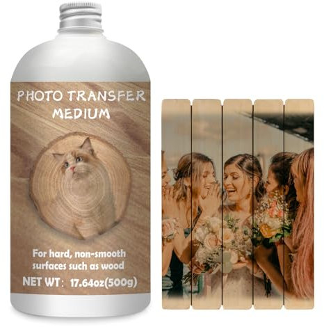 Gel medio per trasferimento fotografico, 500 g, gel medio su legno e altre superfici dure, artigianato fai da te, decorazioni per la casa, regali personalizzati (500 g)