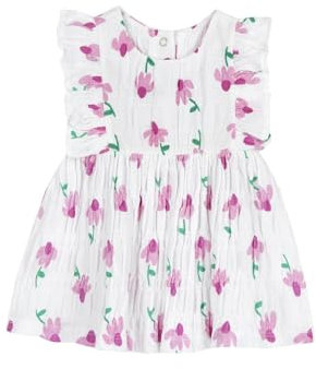 Chicco, Vestito Neonata, Vestito Rosa a Maniche Corte, in Morbido Cotone, Designed in Italy, Abbigliamento Neonata 0-24 Mesi, Idee Regalo Nascita
