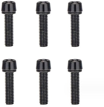 6 Pcs Bicycles Stem Screw Bike Stem Bolts Tapered Head Bolts Screws With Washers Bike Steering Handlebar Parts Bicycles Stem Screws For Road Bike Easy Installation