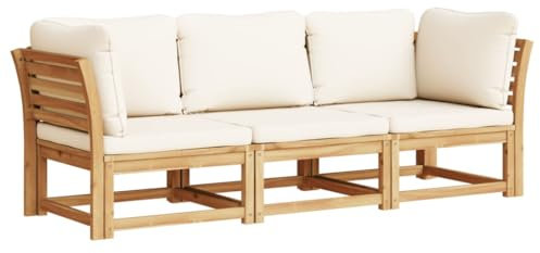 Festnight Gartensofa 3 Sitzer Balkon Sofa Holz Sitzbank Balkon Lounge Klein Lounge Sofa Outdoor Gartenlounge Balkonmöbel Holzsofa Couch Gartenbank Sitzecke Loungemöbel Gartenmöbel Set