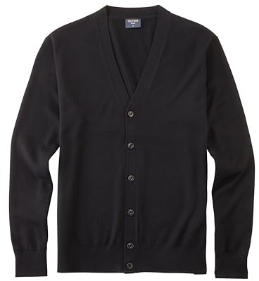 OLYMP Herren Strickjacke Casual.Strick,Single Jersey,978 Knit Regular fit,schwarz 68,3XL