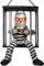 Sathychanpy Skelett Animierte Halloween Dekorationen,Gruseliger Halloween-Deko-Anhänger,Schreiende animierte Halloween-Dekorationen,Sprechender Gefangener Anhänger mit Leuchtende rote Augen