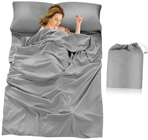 WHAMVOX Schlafsack Inlett für Erwachsene Reisen Einschulung Feier Hotel | Leichtes Polyester, Großes Format, Mehrzweck für Reise und Hotel, Schlichtes Einfarbiges Design