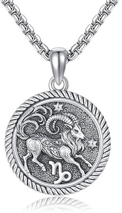 URONE Steinbock Kette Silber 925 Steinbock Anhänger Sternzeichen Schmuck Geschenke für Damen Herren