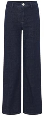 OPUS Damen Wide | Extra Wide Leg Jeans MIVA Palazzo Dynamic aus Baumwoll Mix Dark Rinsed Blue, 36 L32