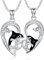 PARYFO BFF Kette Orca Mutter Tochter Halskette Herz 925 Sterling Silber Wal Anhänger 2 Stück BFF Kette Freundschafts Halsketten für Frauen Tochter Damen Paar Partner Gay