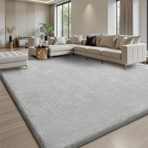 Treeboy Teppich Wohnzimmer 200x300 Großer Grau Carpet Teppiche Schlafzimmer | Waschbarer Modern Gegend Teppiche,Rutschfester Flauschig Kurzflor Teppich Rug für Kinderzimmer Mädchen Junge, Schlafzimmer