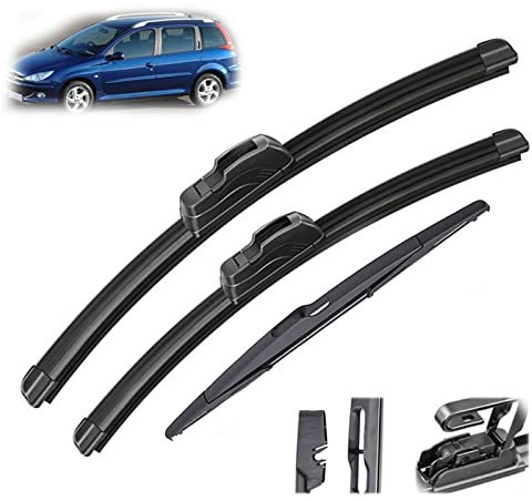 WILSEM 26 16 14 Front Heckscheibe Scheibenwischer Für P&eugeot 206 SW Estate 2000-2007 Auto Scheibenwischerblätter 2001 2002 2003 2004 2005 2006