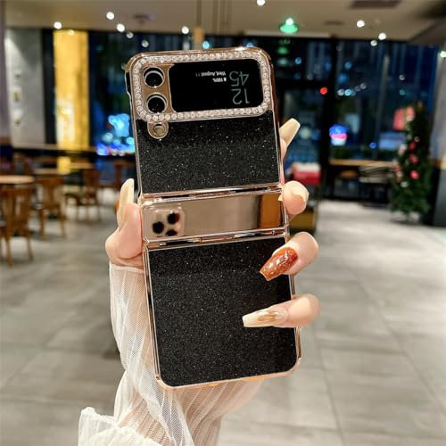 OQQPXIUY Étui à Rabat pour Smartphone Coque de Protection Ultra-Fine et légère Compatible with Samsung Galaxy Z Flip 4. Étuis à Rabat(Svart)