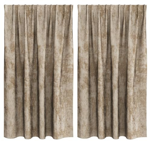 vidaXL Samtvorhänge 2er Set mit Ösen in Champagne 140 x 140 cm – ideale Innenfensterbehandlung für mehr Privatsphäre, lichtfilternd und verdunkelnd für gemütliche Zimmer.