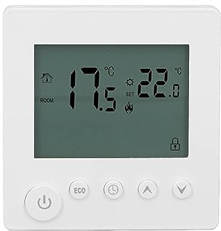 Water Heating Thermostat, AC90V - 240V Multifunctional 4500W Smart Thermostat Knob Control for Home Office (White)