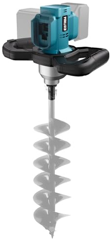 Kistrba Akku Erdbohrer für Makita 18V Batterie(Ohne Akku, Ohne Bohrer), 1200W Bürstenloser Professional Erdlochbohrer Eisbohrer, Passend für Ø 4cm bis Ø 30cm Erdbohrer, für Zaunbau, Garten & Fundament