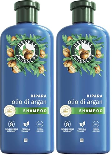 Herbal Essences Shampoo mit Arganöl, repariert beschädigtes Haar, ohne Silikon, vegan, 250 ml (Packung mit 2)